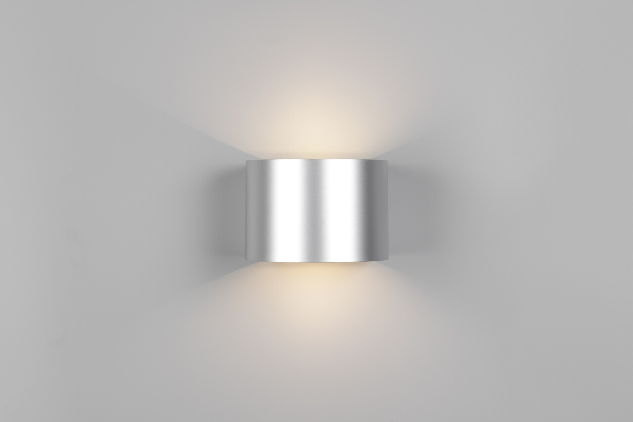 Aplica de perete rotunda pentru exterior Genie, RL NOW, 14x12x10 cm, 1W, 2x SMD, plastic, titaniu - imagine 7